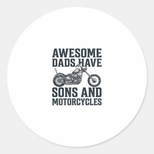 Pegatina Redonda Los papás increíbles tienen hijos y motocicletas D