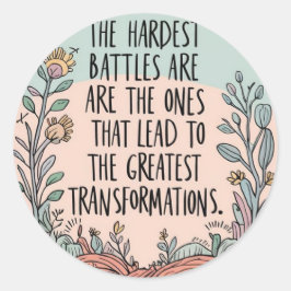 Pegatina Redonda Los Pegatinas de las batallas más difíciles