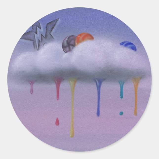 Pegatina Redonda los pegatinas de las canicas perdidas (Anverso)