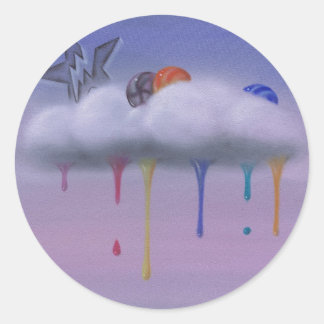 Pegatina Redonda los pegatinas de las canicas perdidas