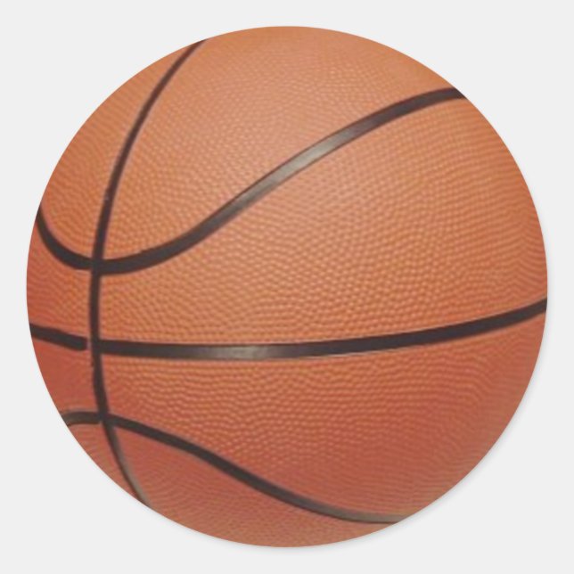 Pegatina Redonda Los pegatinas del baloncesto, a la mano escriben (Anverso)