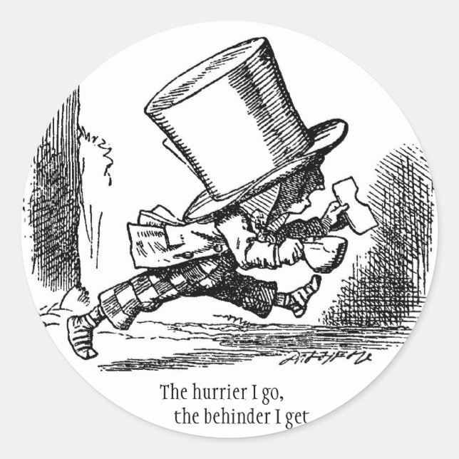 Pegatina Redonda Los Pegatinas del Hurrier I go (Anverso)