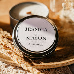 Pegatina Redonda Los Pegatinas modernos de la ronda mínima de Bodas<br><div class="desc">Blanco y negro minimalista,  moderno y boda de las etiquetas de los pegatinas redondos. Colocar sobre sobres,  bolsos de bienvenida,  velas,  botellas de vino,  bolsos de bienvenida de hotel y más.</div>