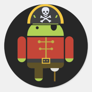 Pegatina Redonda Los Pegatinas piratas de Android