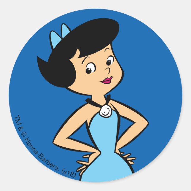 Pegatina Redonda Los Picapiedra | Betty Rubble (Anverso)