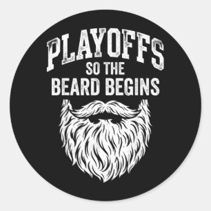 Pegatina Redonda Los Playoffs La Barba Comienza Amante del Hockey s