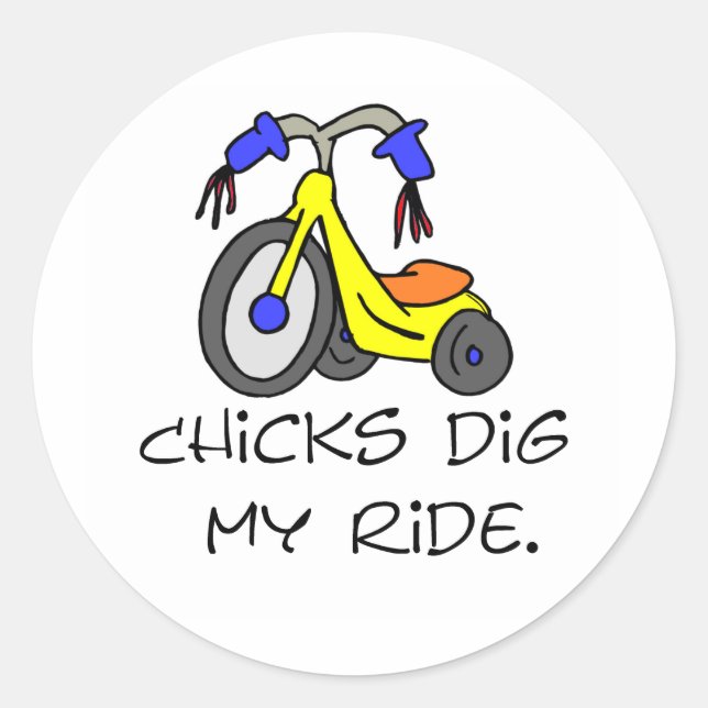 Pegatina Redonda Los polluelos cavan mis camisetas y regalos del (Anverso)