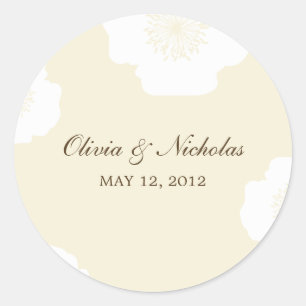 Pegatina Redonda Los Poppies Modernos favorecen a los Pegatinas - A