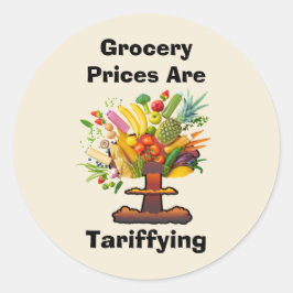 Pegatina Redonda Los precios de los productos de la compra de alime