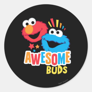 Pegatina Redonda Los problemas alucinantes de Elmo y Cookie