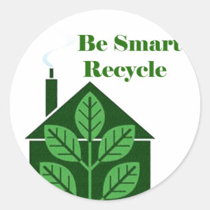 Pegatina Redonda Los problemas ambientales de Recyle Be Smart