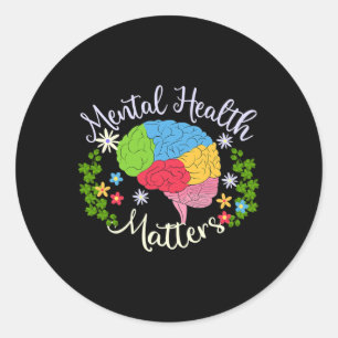 Pegatina Redonda Los problemas de salud mental dan a las enfermedad