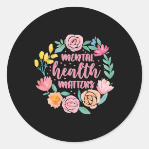 Pegatina Redonda Los problemas de salud mental dan a las enfermedad