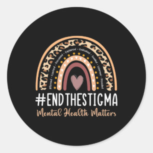 Pegatina Redonda Los problemas de salud mental ponen fin a la conci