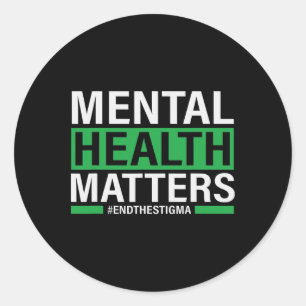 Pegatina Redonda Los Problemas De Salud Mental Ponen Fin Al Estigma