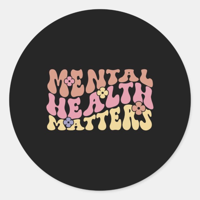 Pegatina Redonda Los Problemas De Salud Ponen Fin Al Estigma 2 (Anverso)