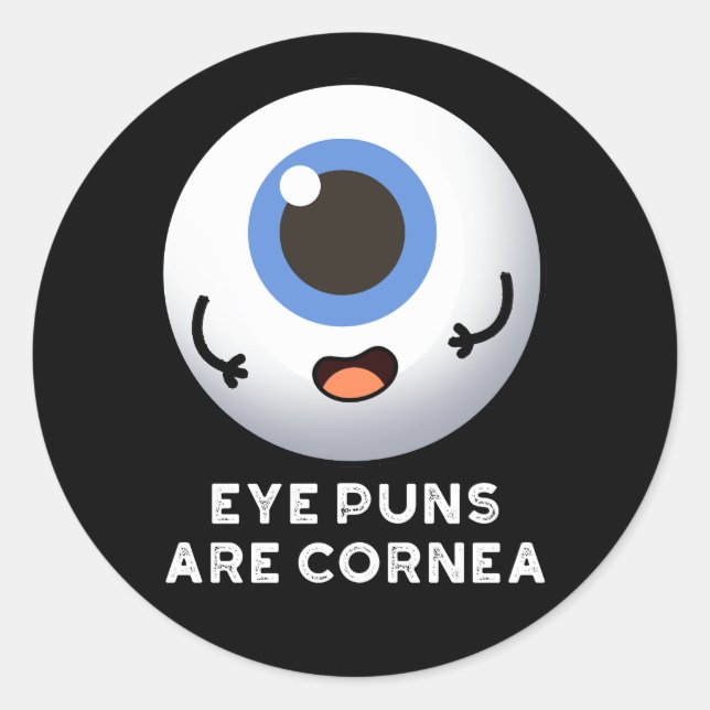Pegatina Redonda Los Puntitos Ojos Son Cornea Funny Cuerpo Pun Oscu (Anverso)