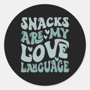 Pegatina Redonda Los refrigerios son mi lengua de amor, Valentín de