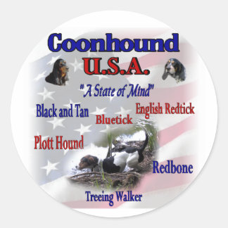 Pegatina Redonda Los regalos de Coonhound Lovers