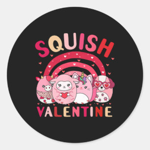 Pegatina Redonda Los Regalos De San Valentín Atractivo Para Niños Y