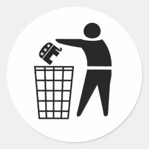 Pegatina Redonda Los republicanos son basura