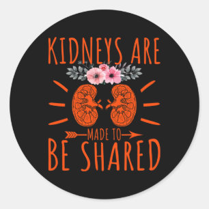 Pegatina Redonda Los Riñones Se Hacen Compartir - Enfermedades Rena