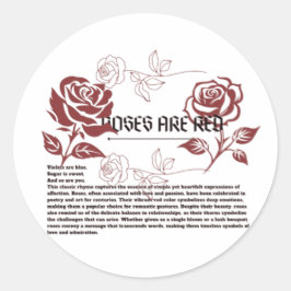 Pegatina Redonda Los rosas son rojos