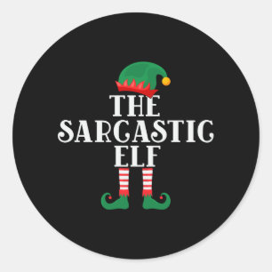 Pegatina Redonda Los sarcásticos Navidades de Elf Graciosos