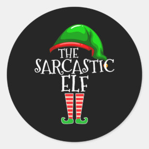 Pegatina Redonda Los sarcásticos Navidades del grupo de coincidenci