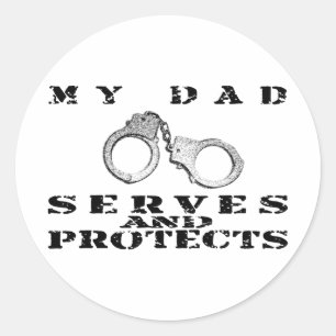 Pegatina Redonda Los servicios del papá protegen - el gorra