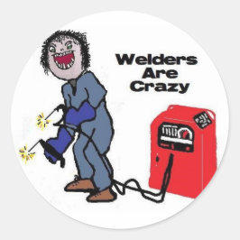 Pegatina Redonda Los soldados están locos