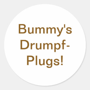 Pegatina Redonda Los tapones de Drumpf de Bummy Yum por Jeff Hankam