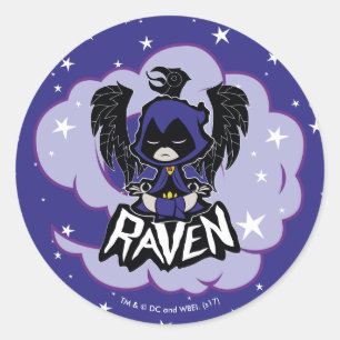 Pegatina Redonda ¡Los titanes adolescentes se van!   Ataque Raven