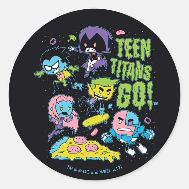 Pegatina Redonda ¡Los titanes adolescentes se van! | Gnarly Gráfico (Anverso)