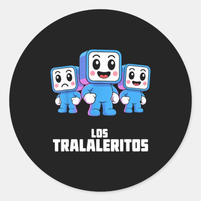 Pegatina Redonda Los Tralaleritos - Funny Italian Brainrot Cringe K (Anverso)