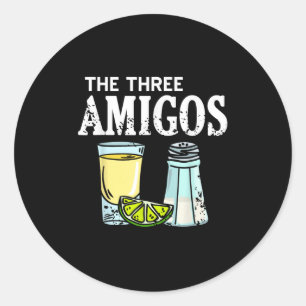 Pegatina Redonda Los tres amigos del humor Fiesta de la sal de cal
