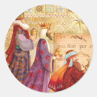 Pegatina Redonda Los Tres Reyes