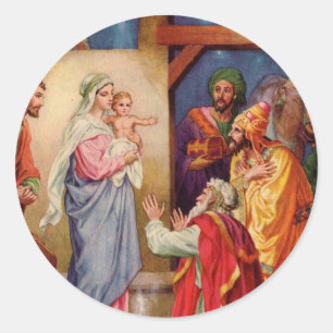 Pegatina Redonda Los tres sabios