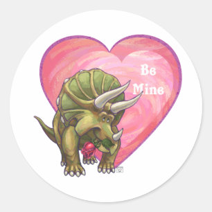 Pegatina Redonda Los triceratops románticos son míos