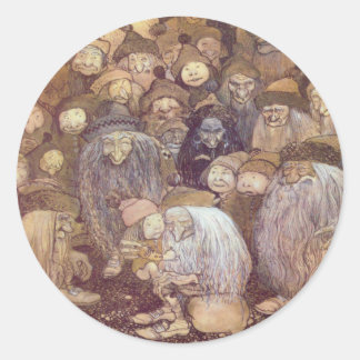 Pegatina Redonda Los trols y el Tomte más joven