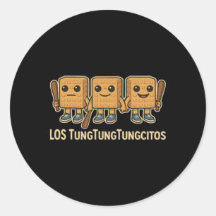 Pegatina Redonda Los Tungtungtungcitos Italian Brainrot Tung Sahur