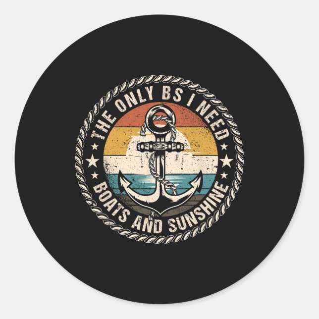 Pegatina Redonda Los Únicos Bs Que Necesito Son Botes Y Tapón De Ba (Anverso)