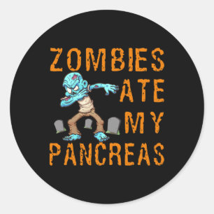 Pegatina Redonda Los zombies se comieron mi páncreas - Diabetes div