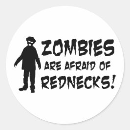Pegatina Redonda Los zombies tienen miedo de los pelirrojos