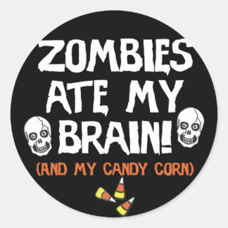 Pegatina Redonda Los zombis comieron mi cerebro