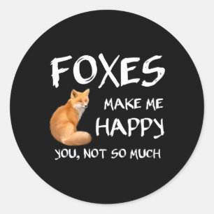 Pegatina Redonda Los zorros me hacen feliz Fox