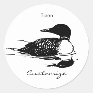 Pegatina Redonda Lote Natación Bird Art Thunder_Cove