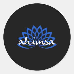 Pegatina Redonda Loto Azul Ahimsa