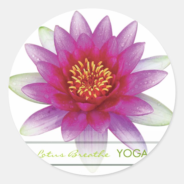 Pegatina Redonda Lotus Breathe (Anverso)