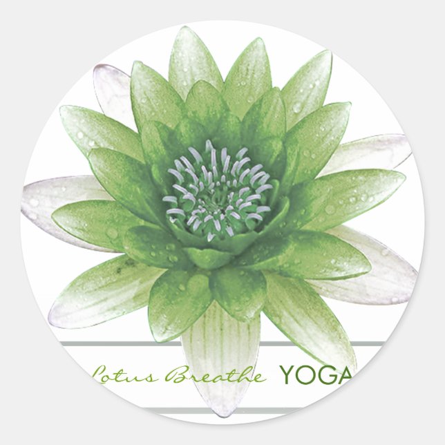 Pegatina Redonda Lotus Breathe (Anverso)